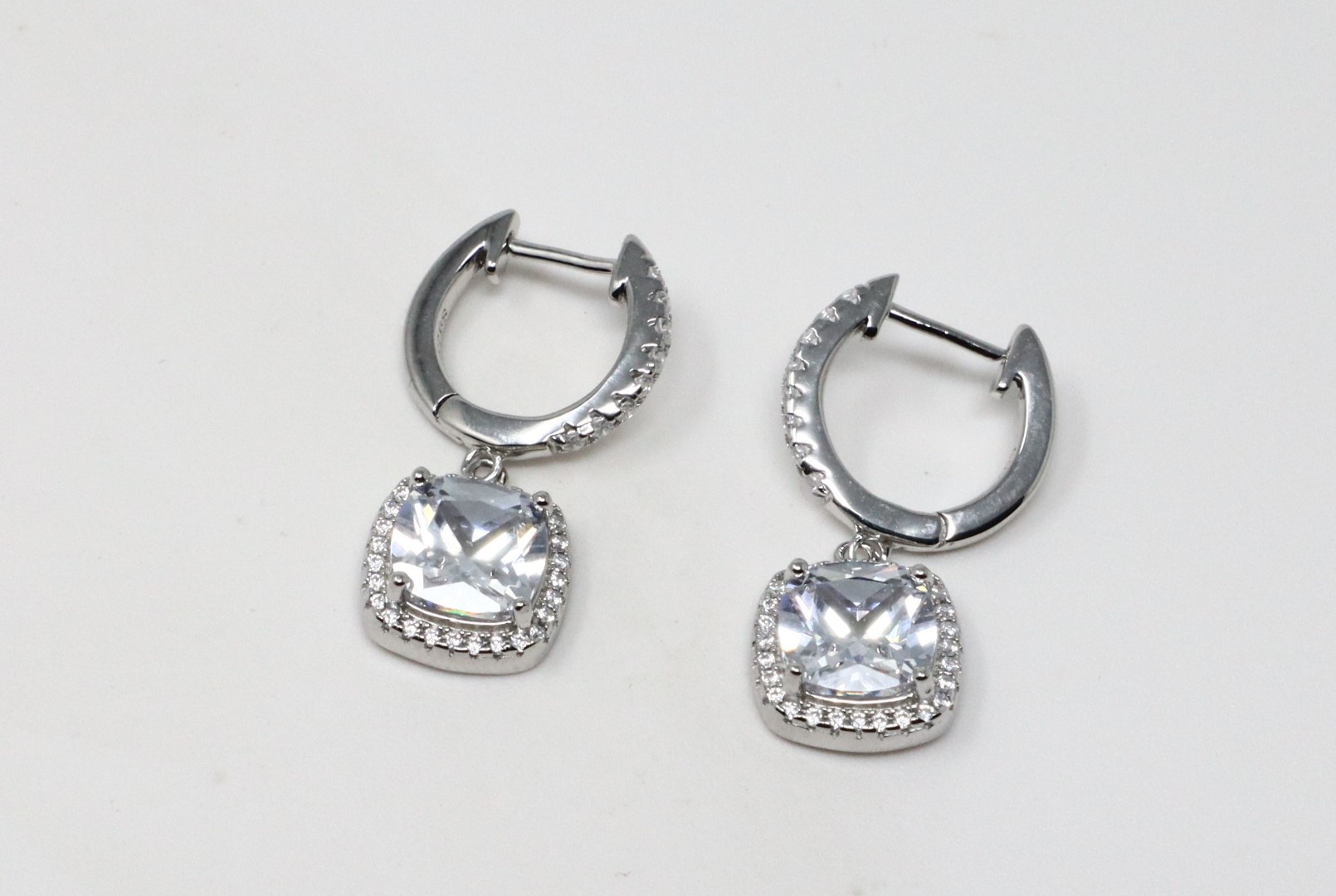 White Gold Plated Hoop Earrings - Elegant & - Image 14