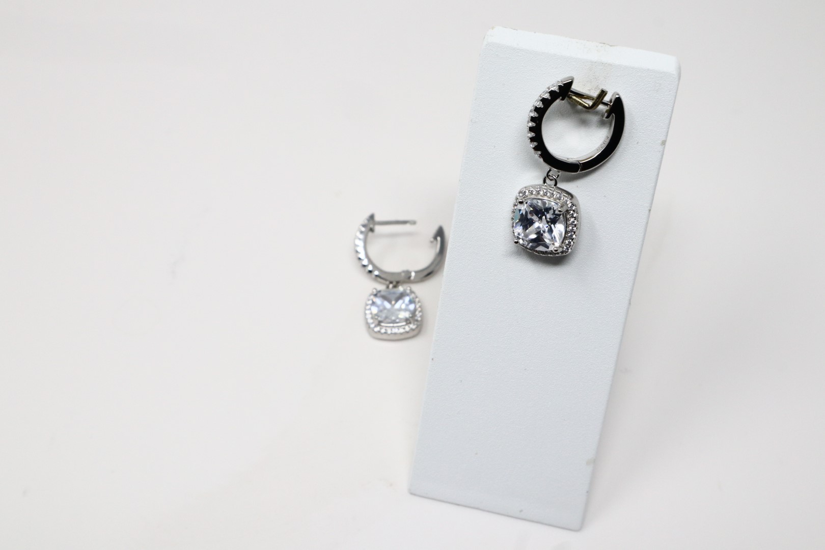 White Gold Plated Hoop Earrings - Elegant & - Image 11