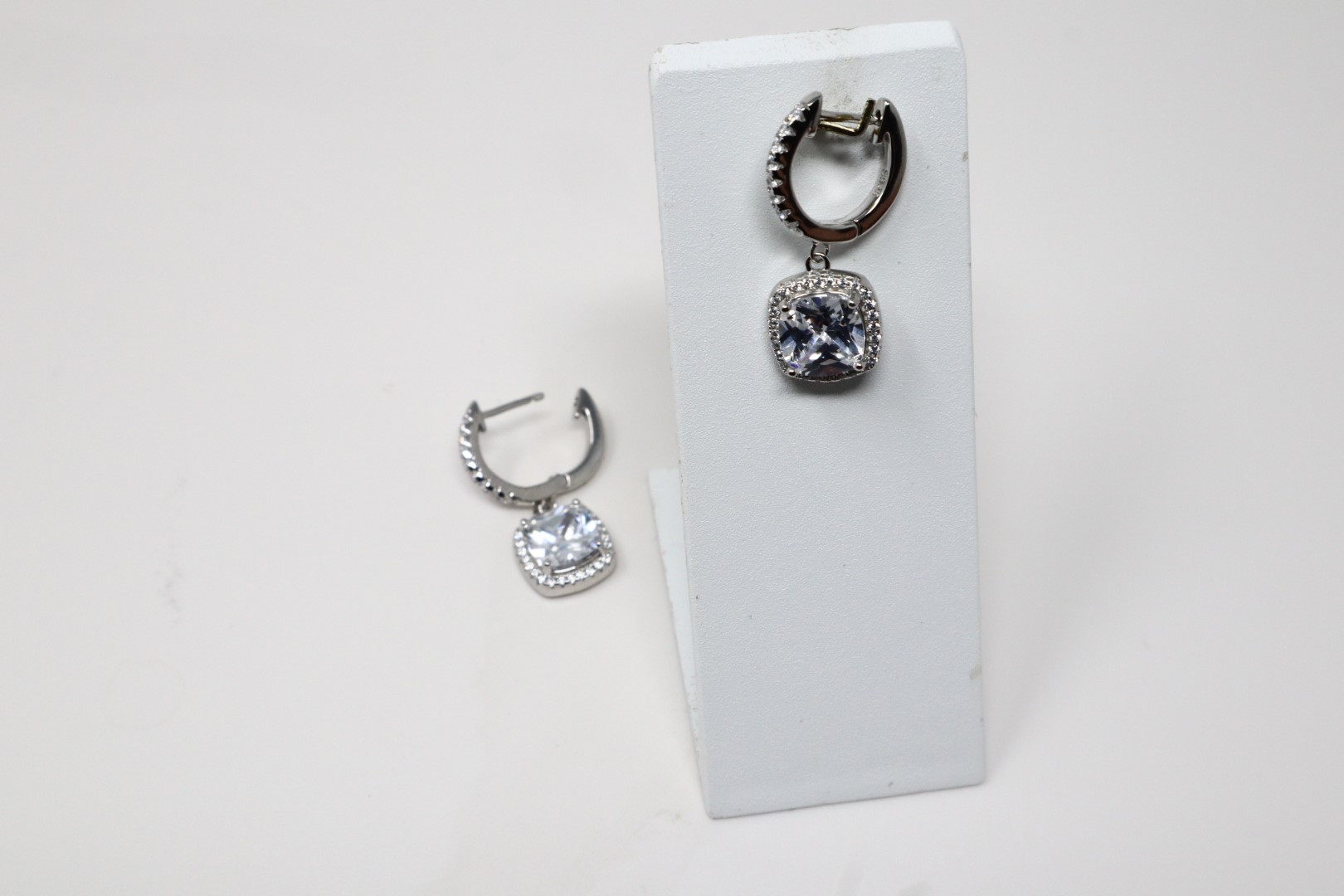 White Gold Plated Hoop Earrings - Elegant & - Image 10