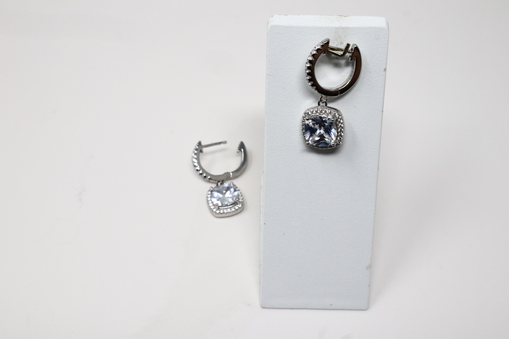White Gold Plated Hoop Earrings - Elegant & - Image 10