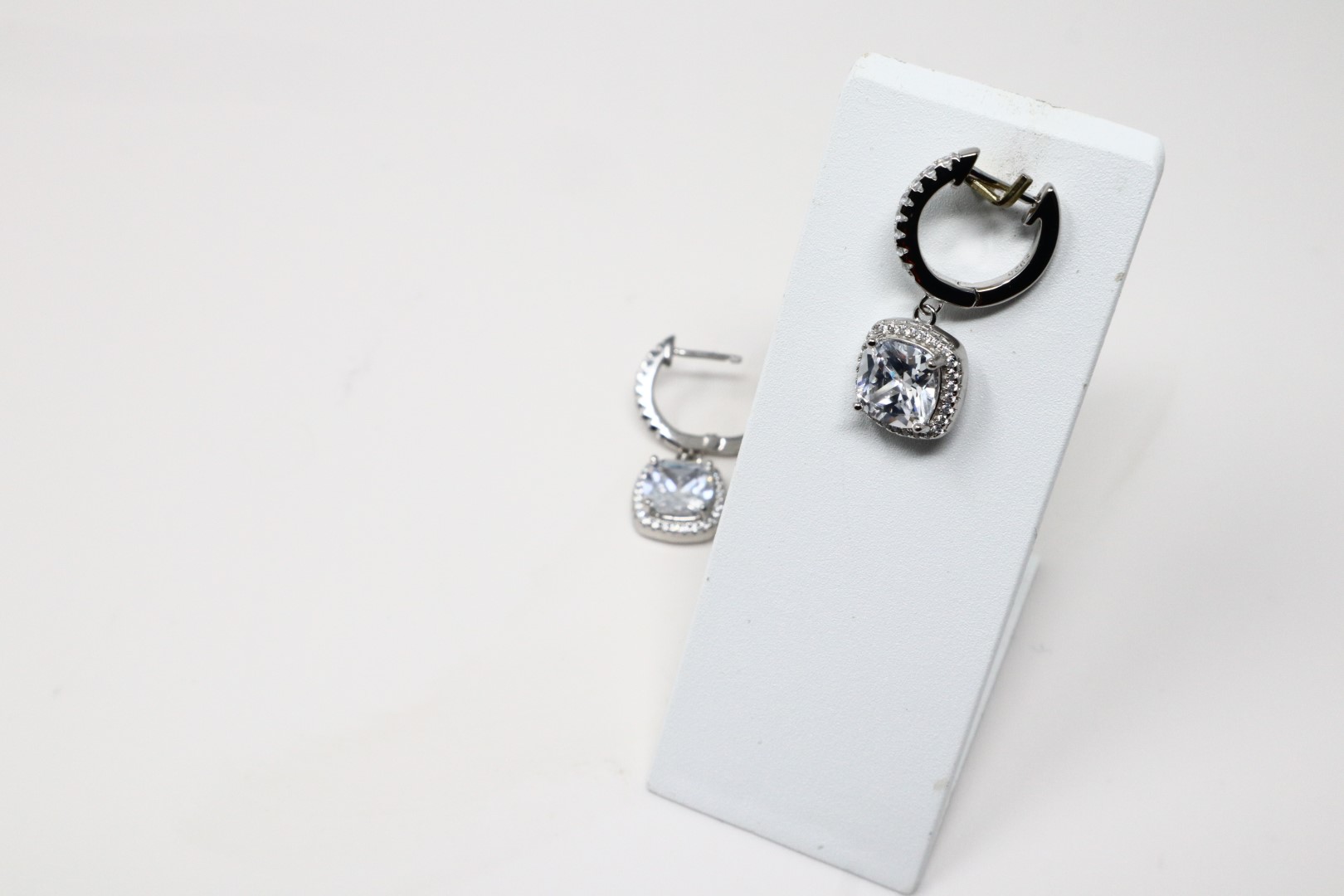 White Gold Plated Hoop Earrings - Elegant & - Image 8
