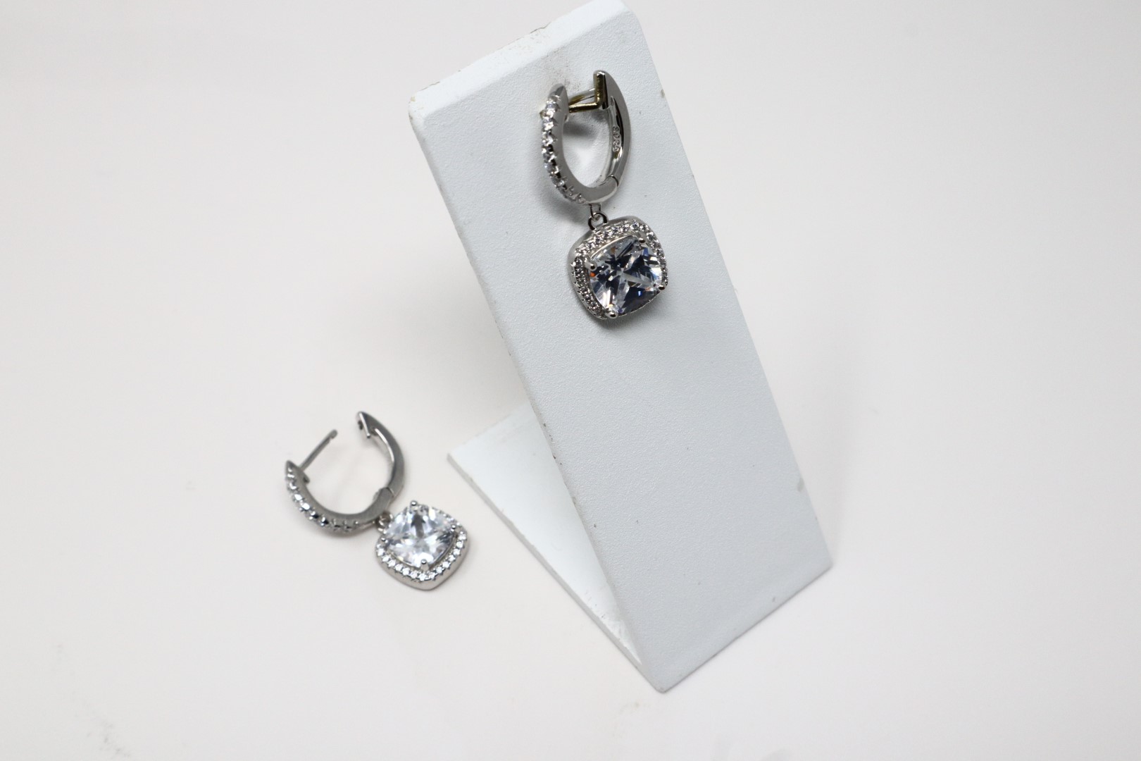 White Gold Plated Hoop Earrings - Elegant & - Image 6