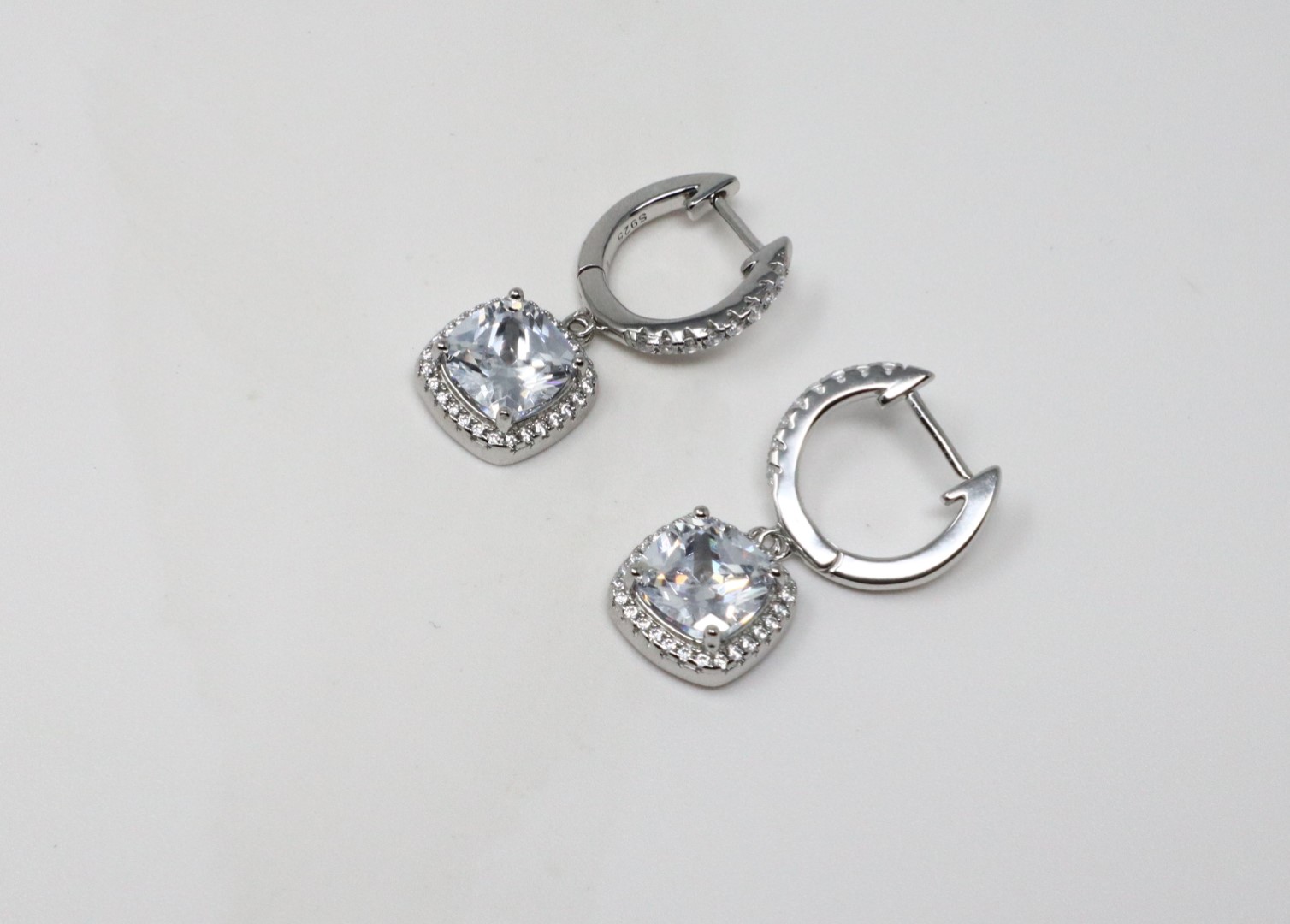 White Gold Plated Hoop Earrings - Elegant & - Image 5