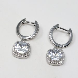White Gold Plated Hoop Earrings - Elegant &