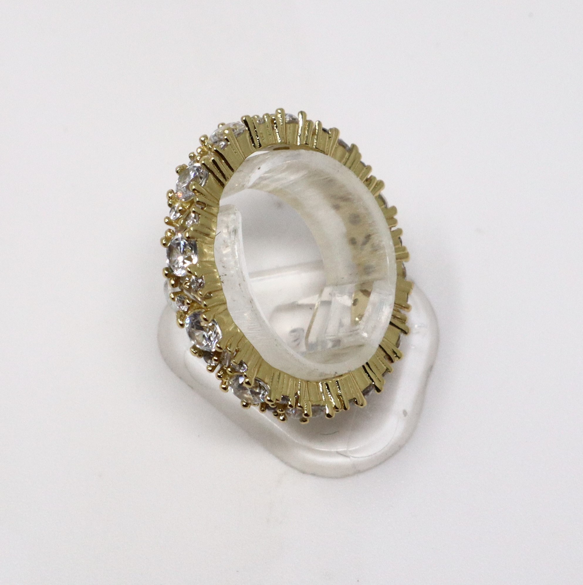 Elegant Gold Plated 925 Sterling Silver Ring with Cubic Zirconia - Size 7-8 - Image 16