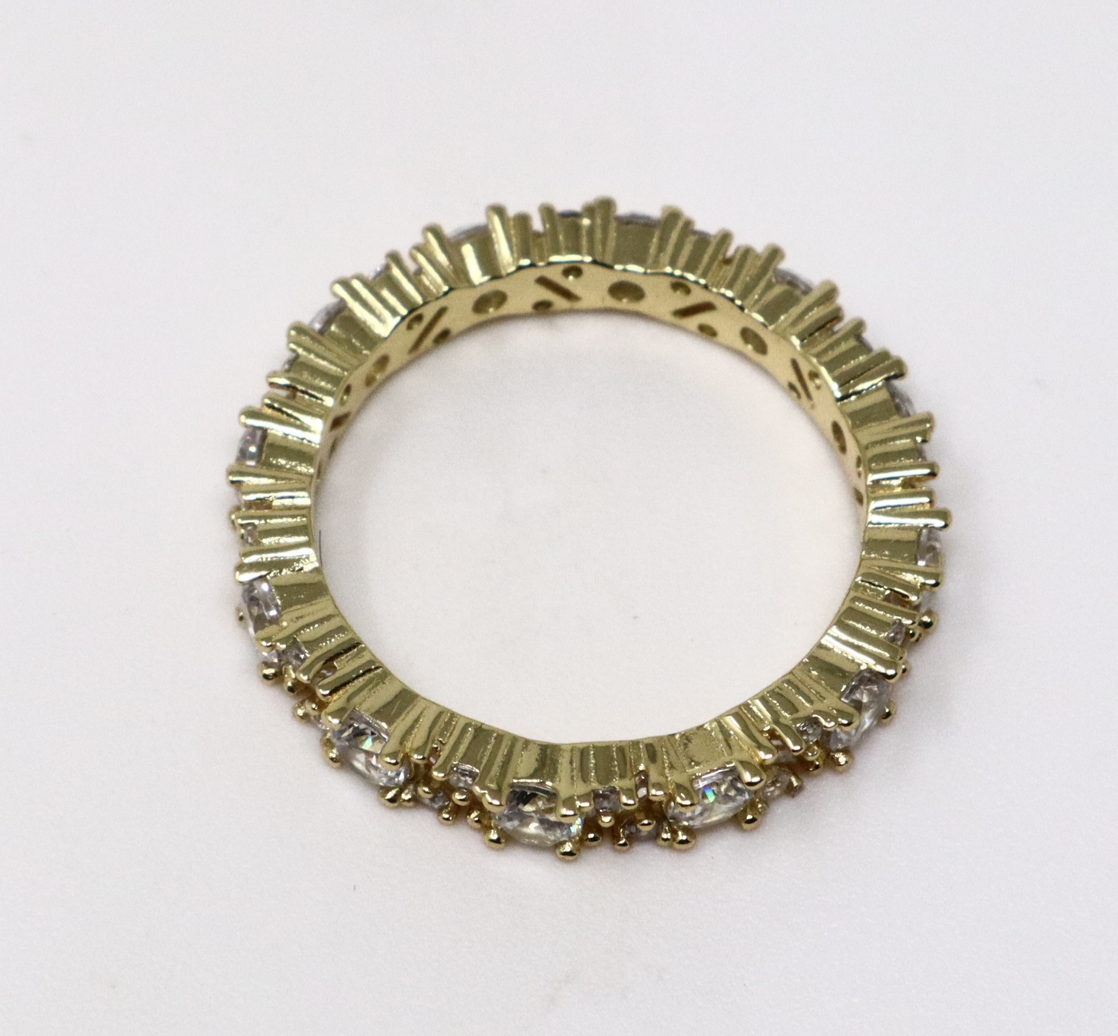 Elegant Gold Plated 925 Sterling Silver Ring with Cubic Zirconia - Size 7-8 - Image 15