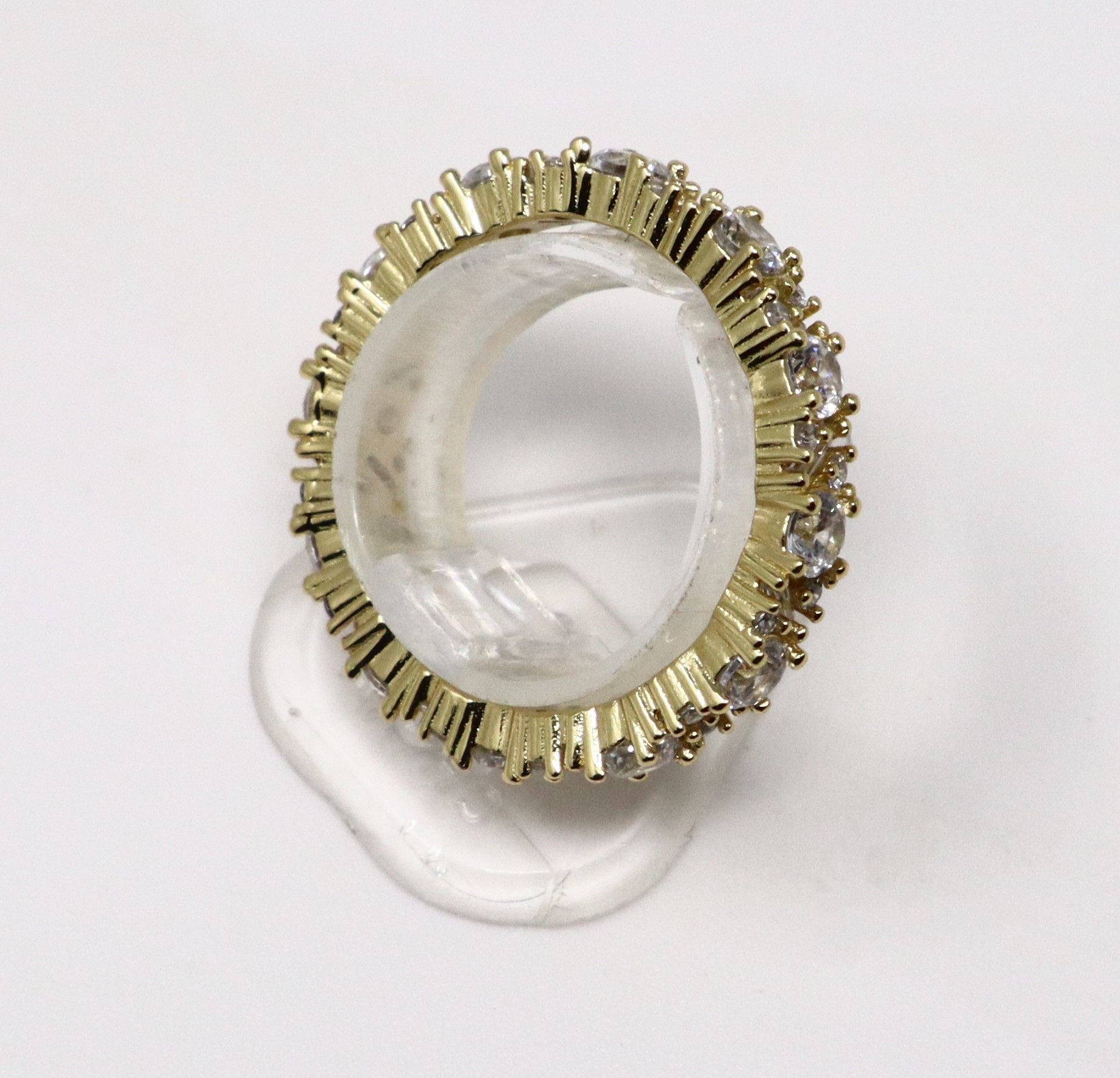 Elegant Gold Plated 925 Sterling Silver Ring with Cubic Zirconia - Size 7-8 - Image 13