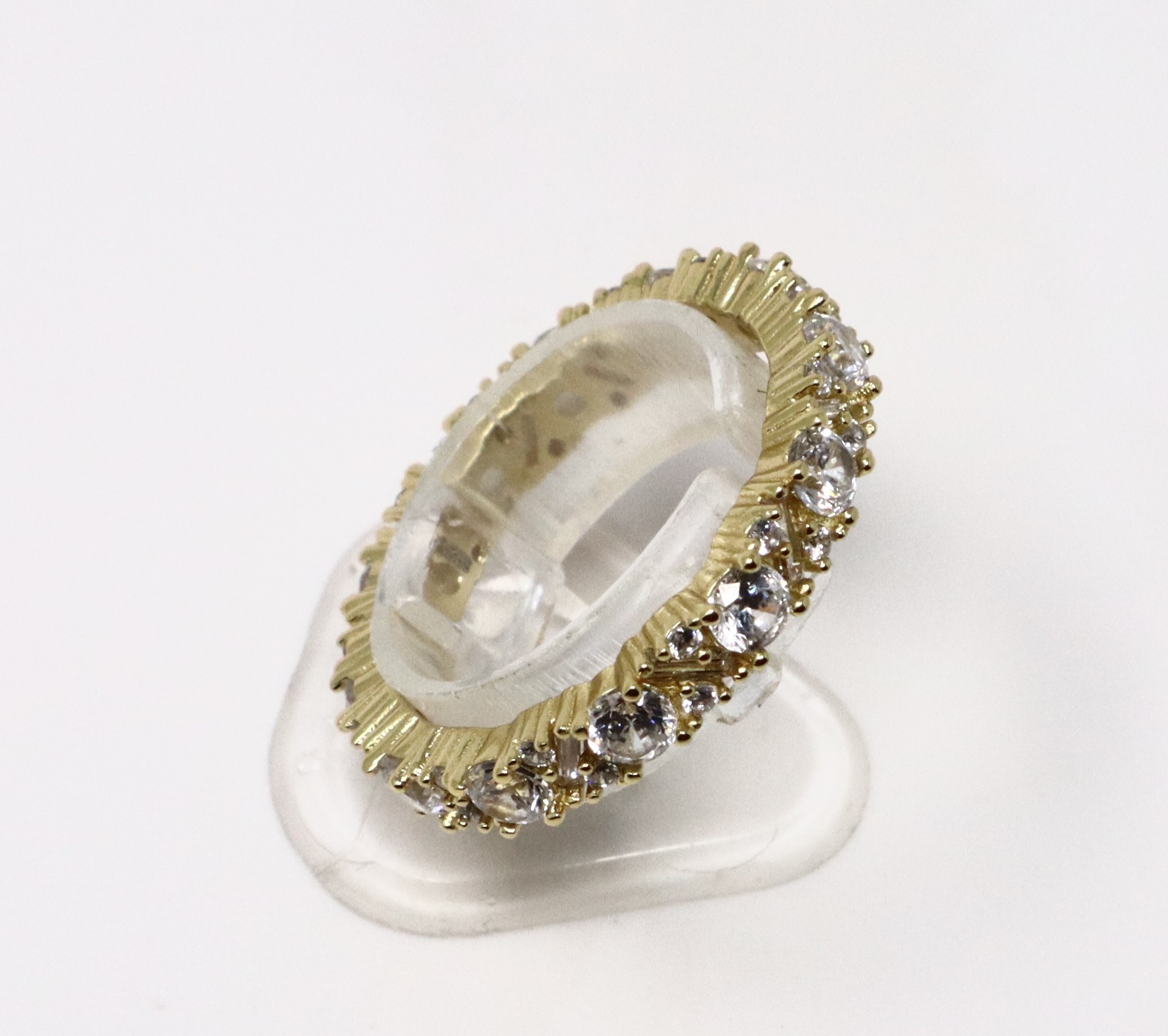 Elegant Gold Plated 925 Sterling Silver Ring with Cubic Zirconia - Size 7-8 - Image 11