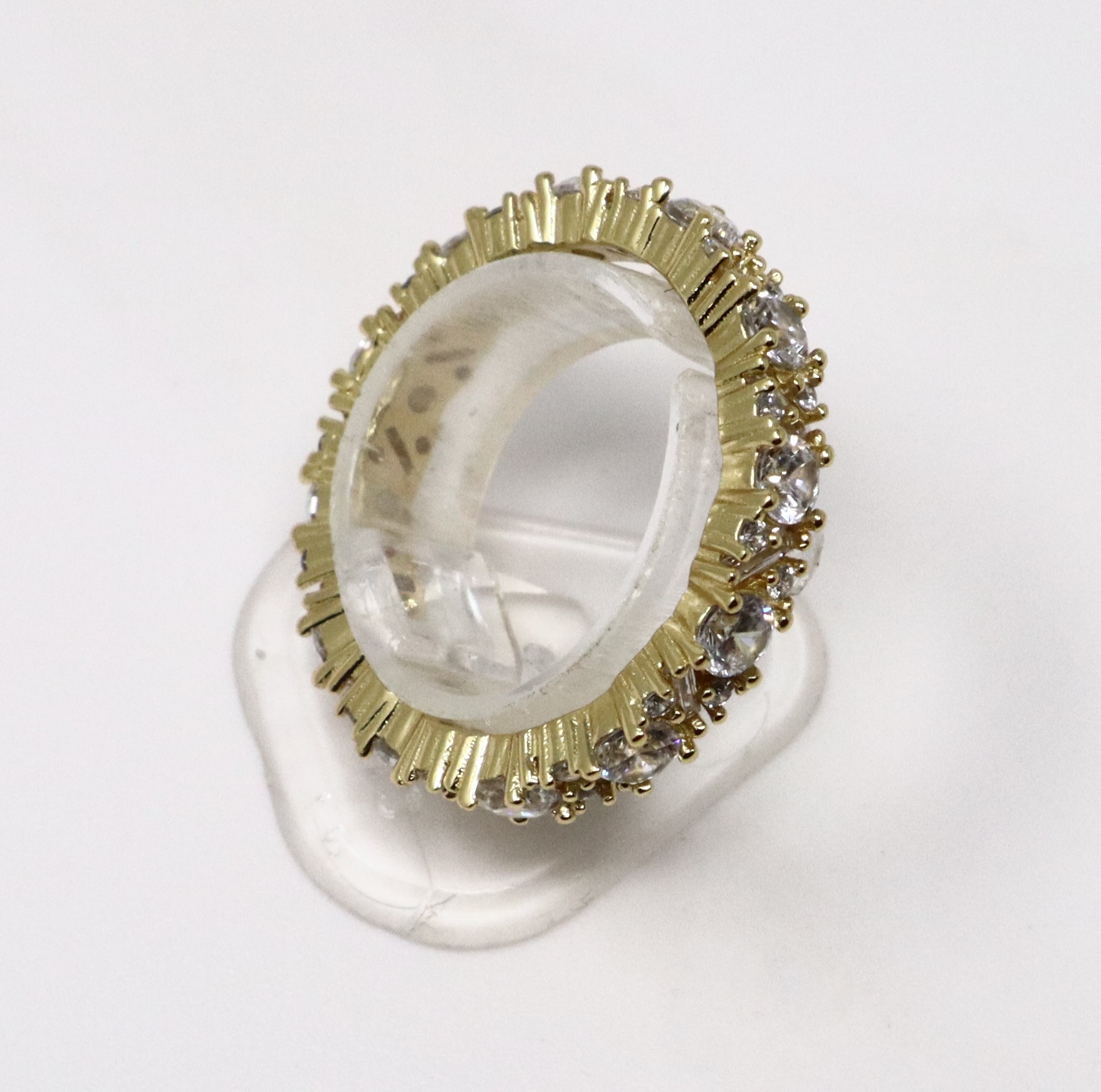 Elegant Gold Plated 925 Sterling Silver Ring with Cubic Zirconia - Size 7-8 - Image 10