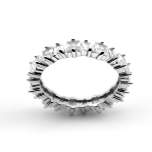 Stunning Cubic Zirconia Encased 925 Sterling Silver Ring - Size 7-8