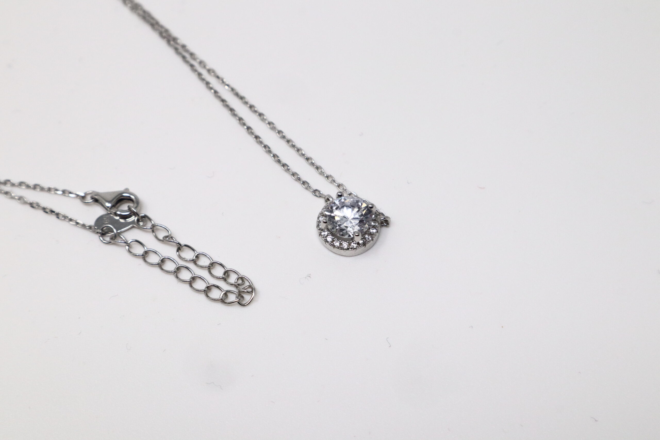 925 Sterling Silver Cubic Zirconia Necklace Set - Sparkling Silver Chain - Image 15