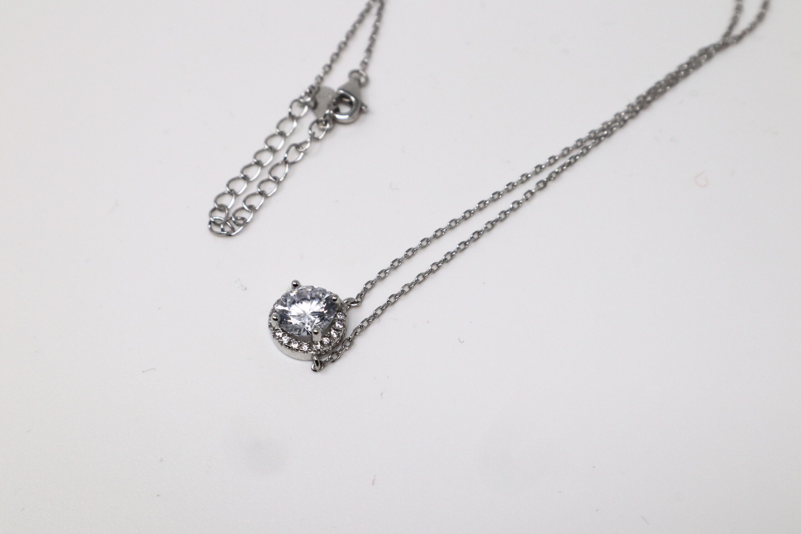925 Sterling Silver Cubic Zirconia Necklace Set - Sparkling Silver Chain - Image 14