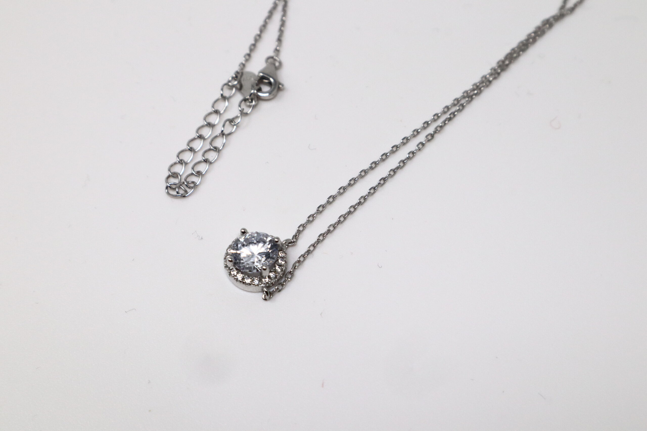 925 Sterling Silver Cubic Zirconia Necklace Set - Sparkling Silver Chain - Image 13