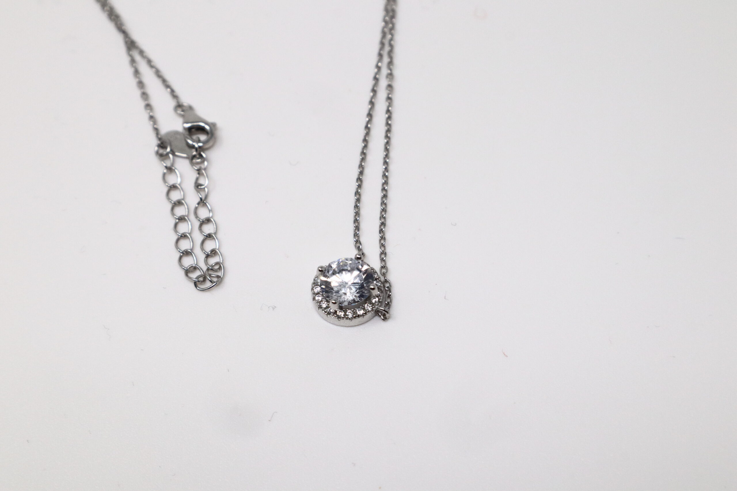 925 Sterling Silver Cubic Zirconia Necklace Set - Sparkling Silver Chain - Image 11