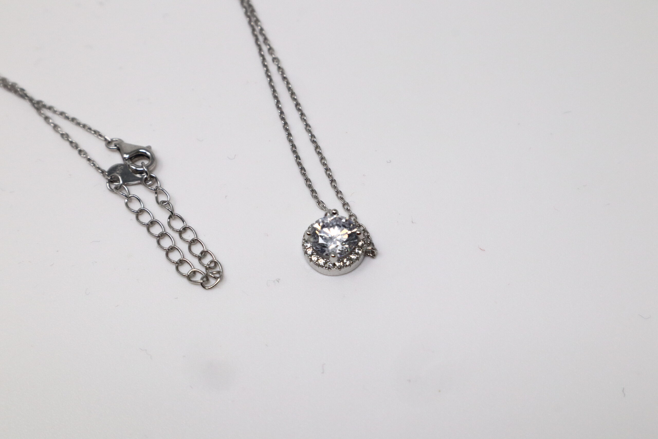 925 Sterling Silver Cubic Zirconia Necklace Set - Sparkling Silver Chain - Image 9