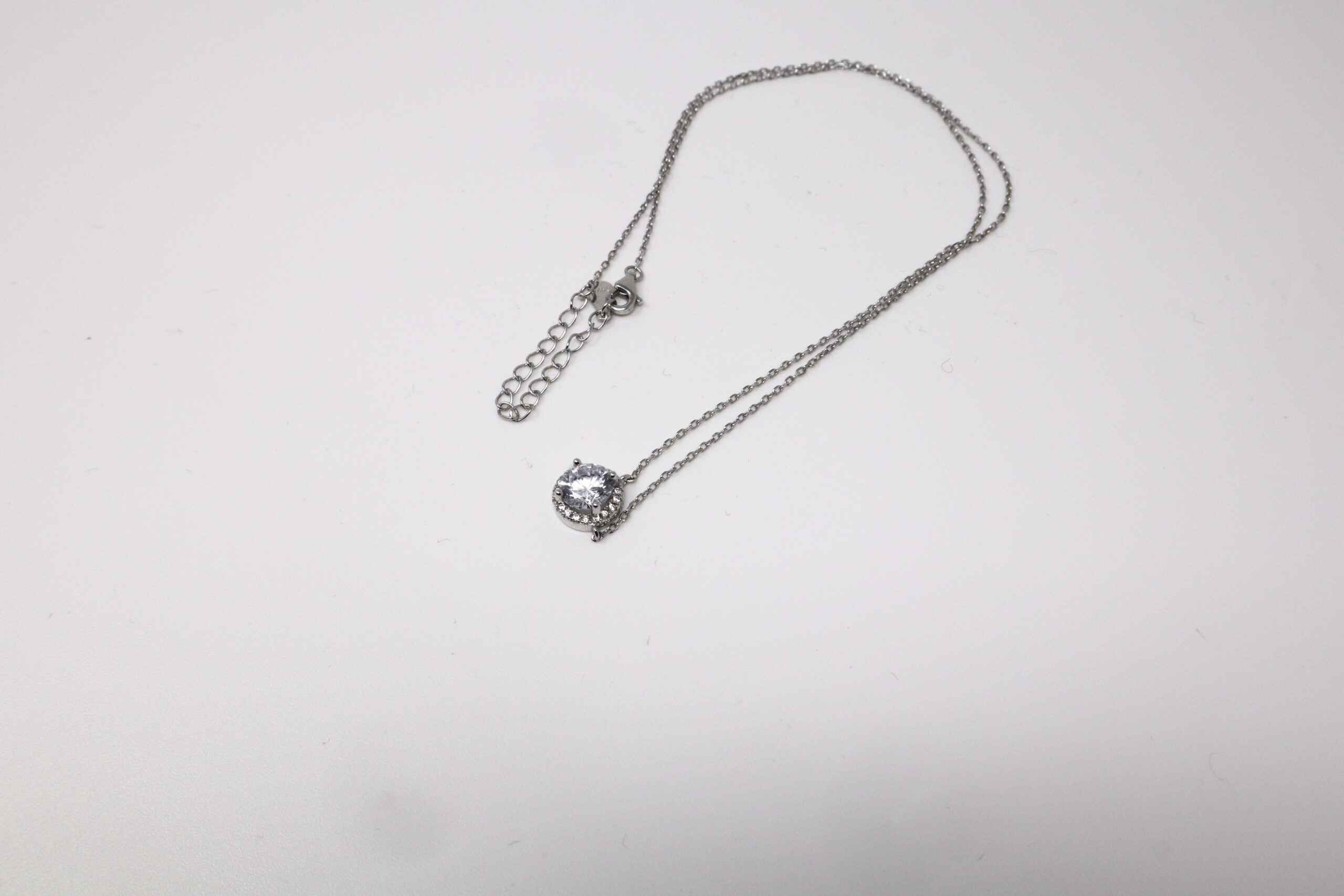 925 Sterling Silver Cubic Zirconia Necklace Set - Sparkling Silver Chain - Image 8