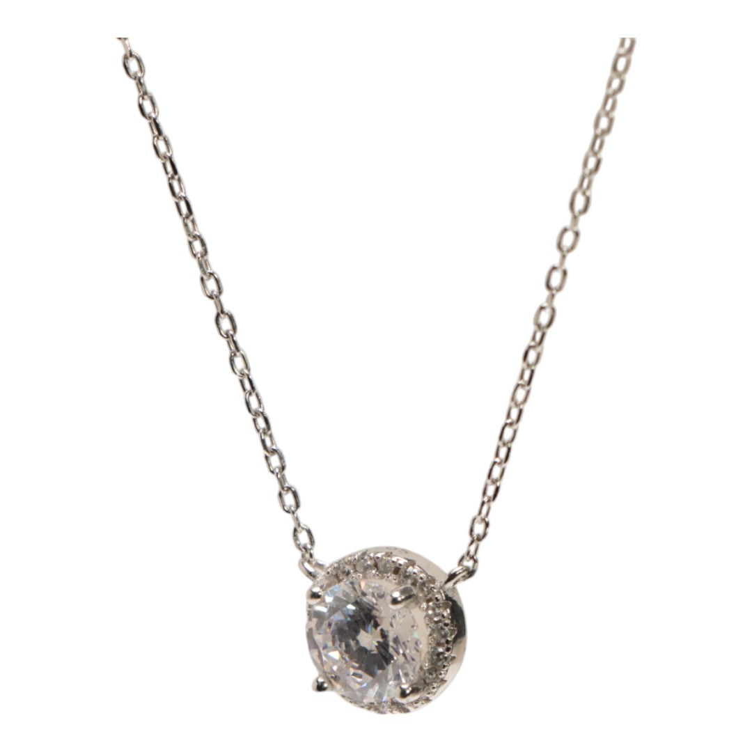 925 Sterling Silver Cubic Zirconia Necklace Set - Sparkling Silver Chain - Image 5