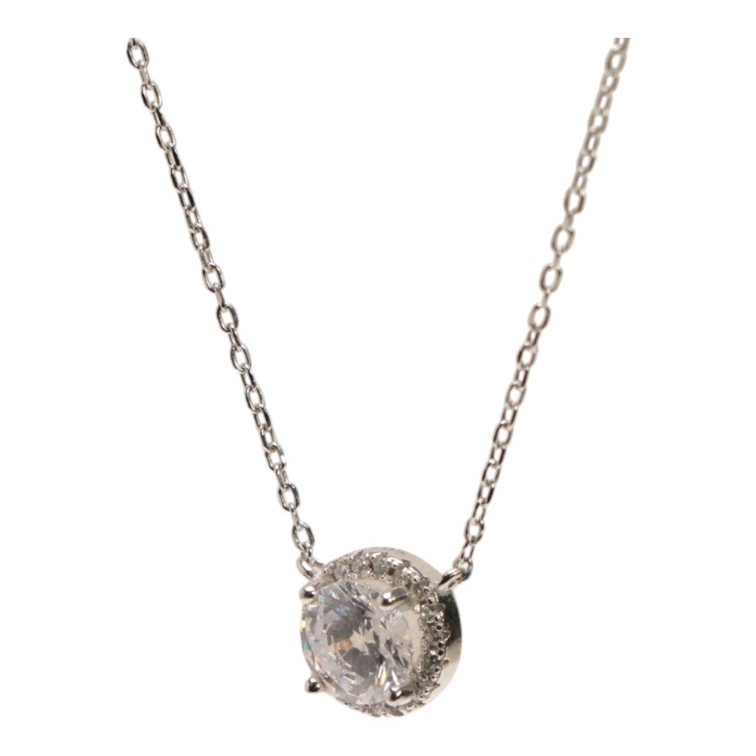 925 Sterling Silver Cubic Zirconia Necklace Set - Sparkling Silver Chain - Image 3