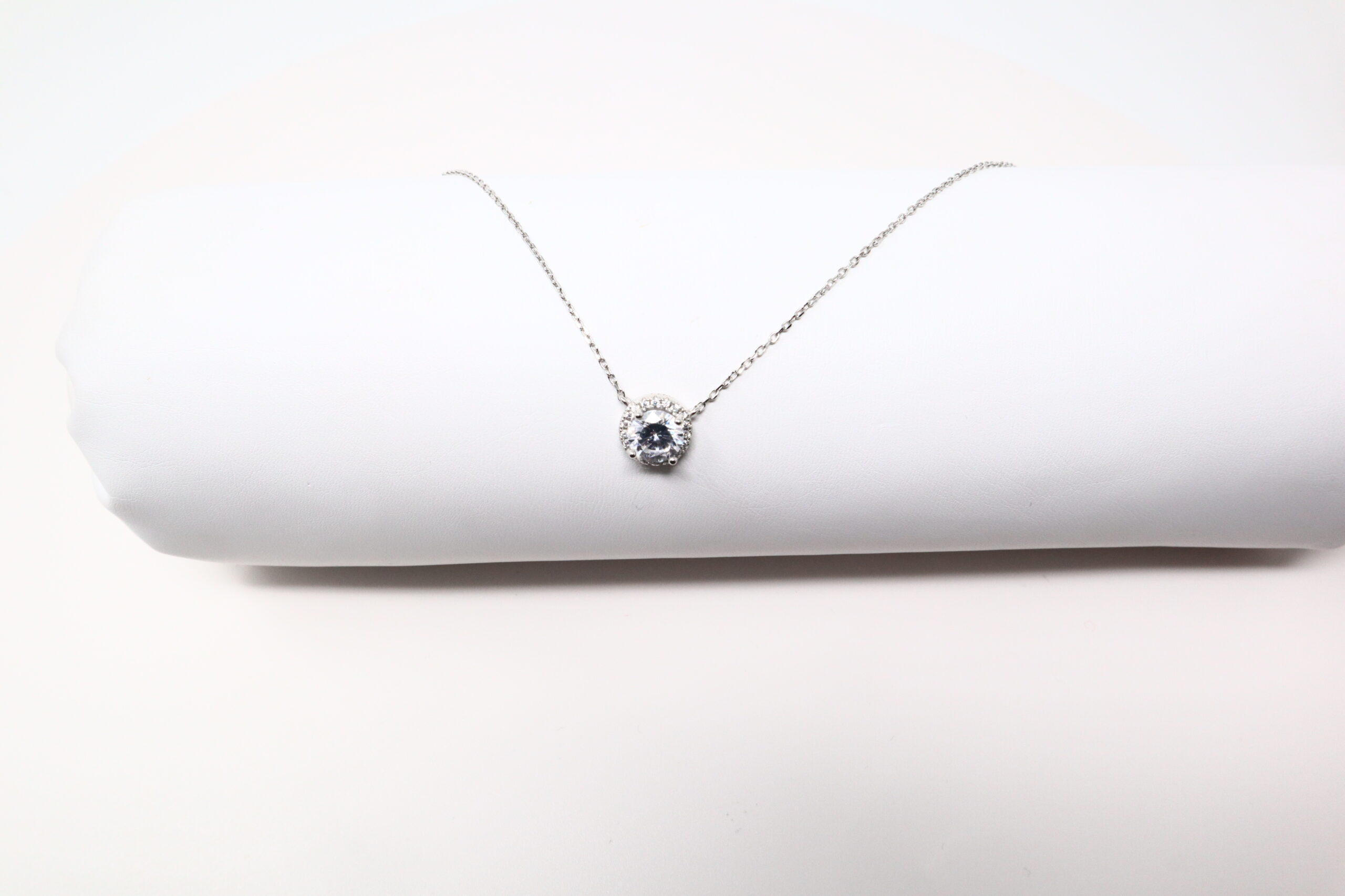 925 Sterling Silver Cubic Zirconia Necklace Set - Sparkling Silver Chain