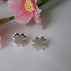 925 Sterling Silver Four Leaf Clover Stud Earrings